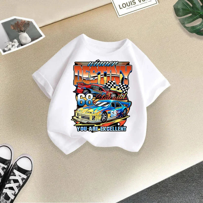 Boys and Girls Short-sleeved T-shirt Summer Wear 2024 New Children's Thin Summer Tops Boys Casual Style Half-sleeved 100-160