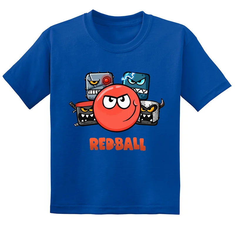 Hot Sale Red Ball 4 Print Cartoon Kids T-shirt Funny Baby Boys Girls Clothes Summer Fashion Children Cotton Short Sleeve T shirt