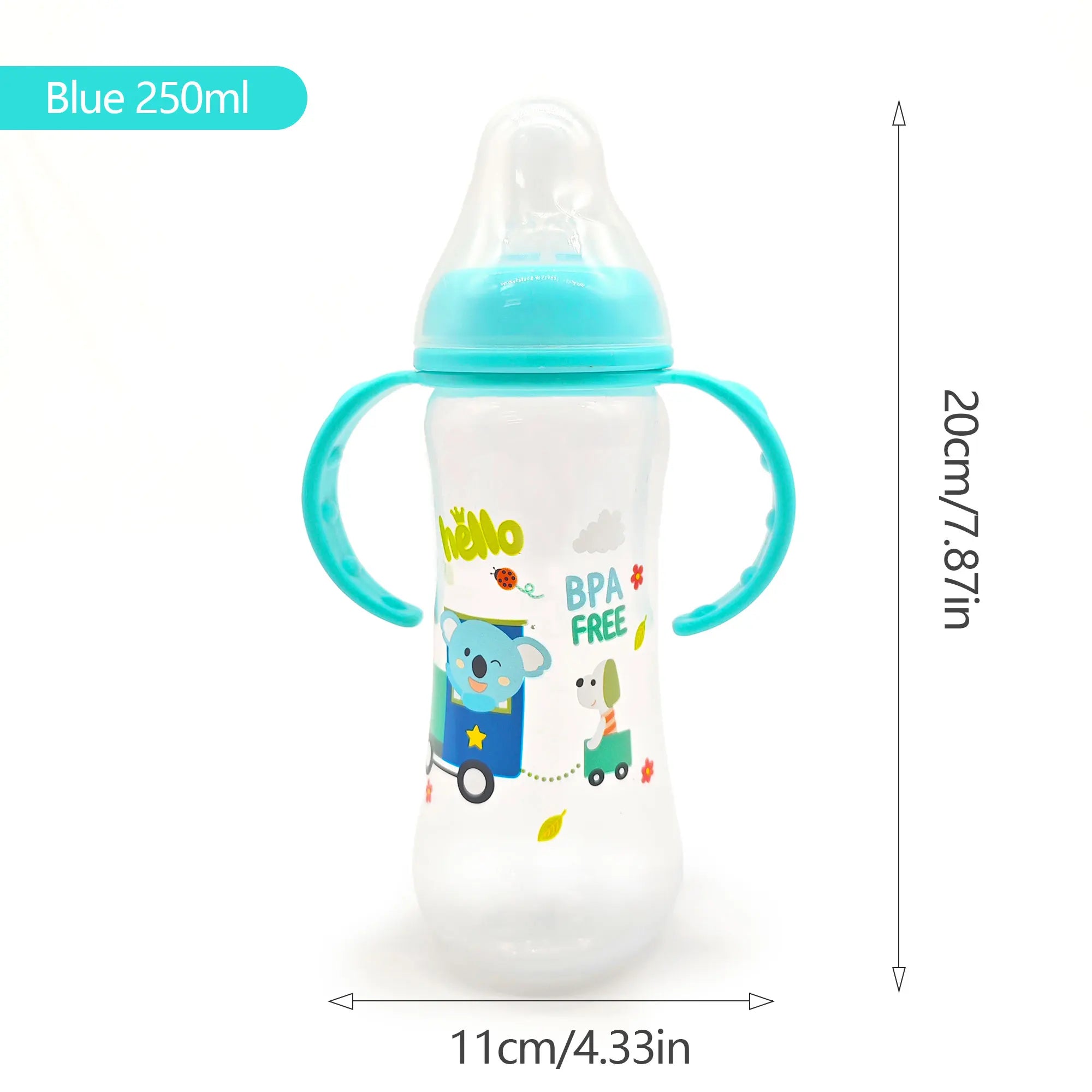 240ml newborn cartoon bottle, BPA-free, cartoon shape baby PP bottle, drop-proof and leak-proof baby feeding bottle