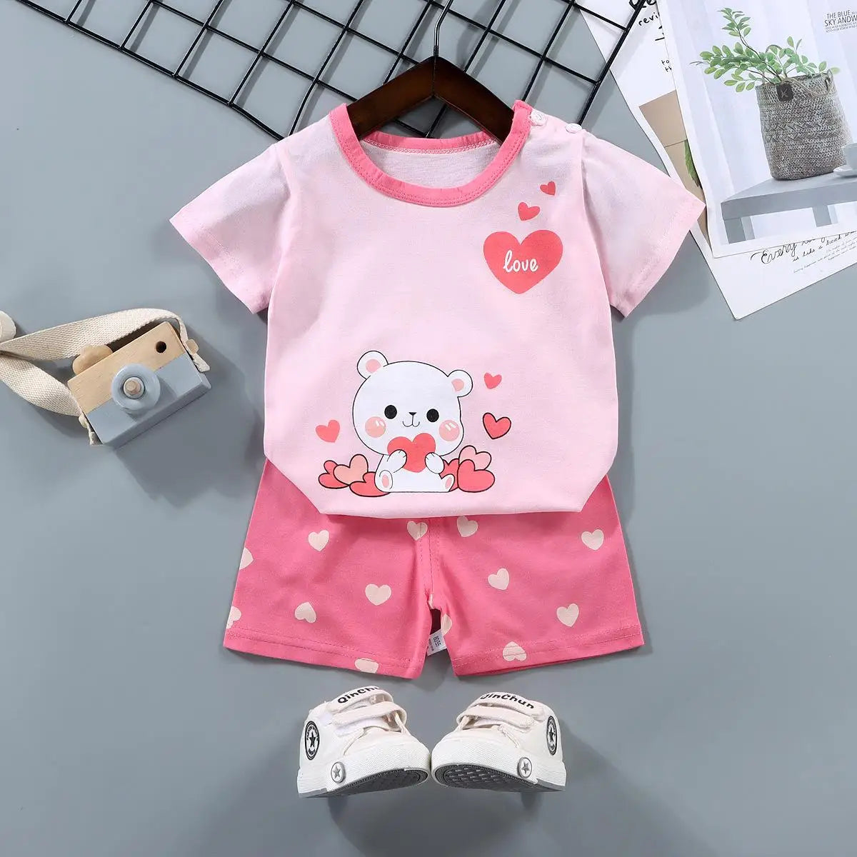 Baby Sets Children Set Girls Boy Shorts Clothes Cartoon Print Outfits For Kids Child Toddler T-shirt +pants Boys Clothes New