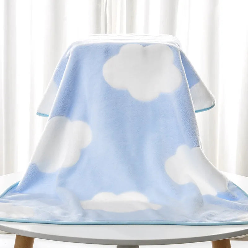 Baby Blankets Newborn 3D Clouds Print Flannel Baby Blanket Baby Boy Girl Swaddle Wrap Infant Stroller Cover Kids Bedding Blanket