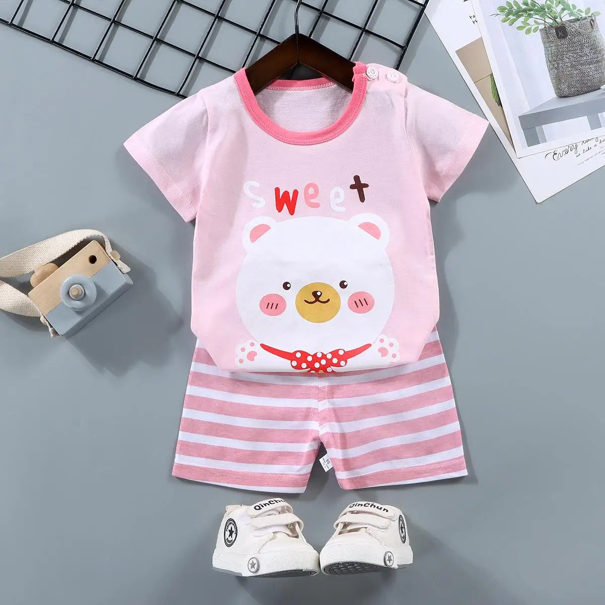 Baby Sets Children Set Girls Boy Shorts Clothes Cartoon Print Outfits For Kids Child Toddler T-shirt +pants Boys Clothes New