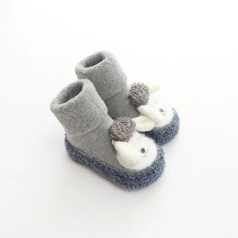 0-2Y Baby Boys Girls Winter Warm First Walker Infant Thickened Loop Warm Cozy Tube Socks Soft Sole Toddler Non-Slip Floor Shoes