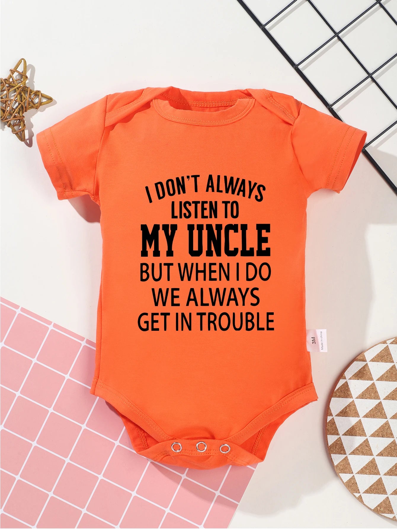 I Don't Always Listen To My Uncle Print Boy Girl Trendy Harajuku Rompers Baby Bodysuit Toddler Jumpsuit Clothes Newborn Infant