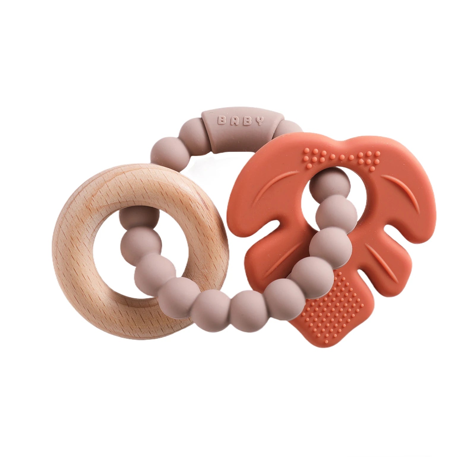 1pc Silicone Teether,Food Grade Baby 0-12 Toys,ToddlersTeething Ring Sensory Toys,Silicone Planet Teether Bracelet Accessories