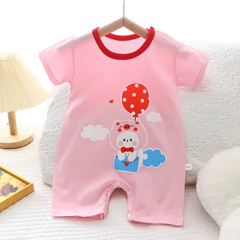 2024 Infant Toddler Crawling Clothes Cotton Summer Boys Girls Thin Male Baby Female Short-sleeved Romper suit Children's Onesie