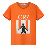 Football fan CR7 t shirt for kids boy 10years Cotton anime Short y2k one piece Ronaldo print Tops pride tshirt kids clothes girl