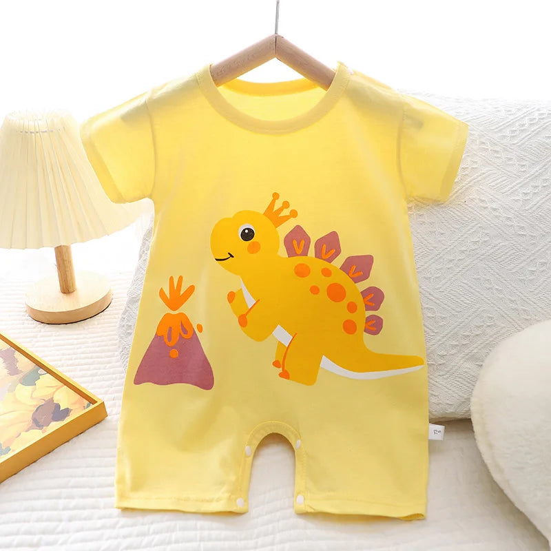 2024 Infant Toddler Crawling Clothes Cotton Summer Boys Girls Thin Male Baby Female Short-sleeved Romper suit Children's Onesie