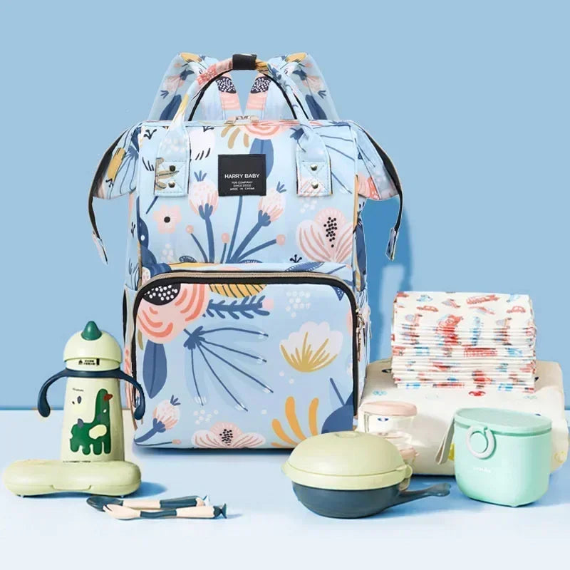 Fashion Print Nappy Backpack Bag Mummy Large Capacity Bag Mom Baby Multi-function Outdoor Travel Diaper Bags for Baby Care Stuff