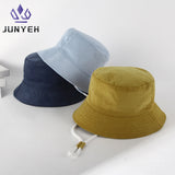 Korean Classical Bucket Hat Cream Color Children's Fisherman's Hats Autumn Travel Baby Boys Girls Sun Caps For Kids 0-8 Years