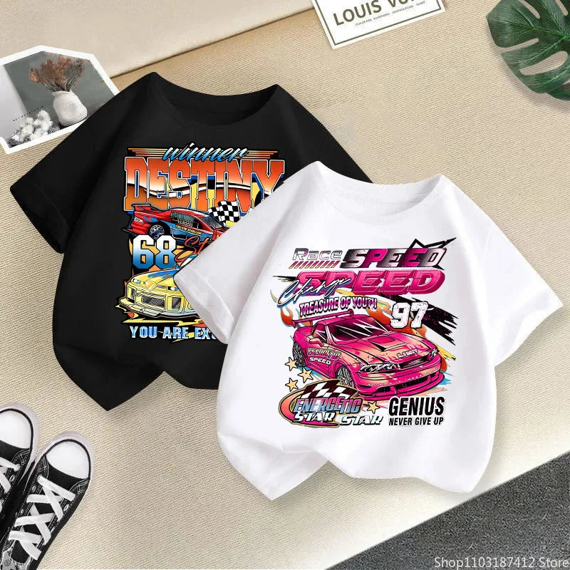 Boys and Girls Short-sleeved T-shirt Summer Wear 2024 New Children's Thin Summer Tops Boys Casual Style Half-sleeved 100-160