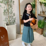 Girls' Jeans Spring And Summer New Style Children's Straight-leg Medium And Large Children's Wide-leg Spring Loose Trousers