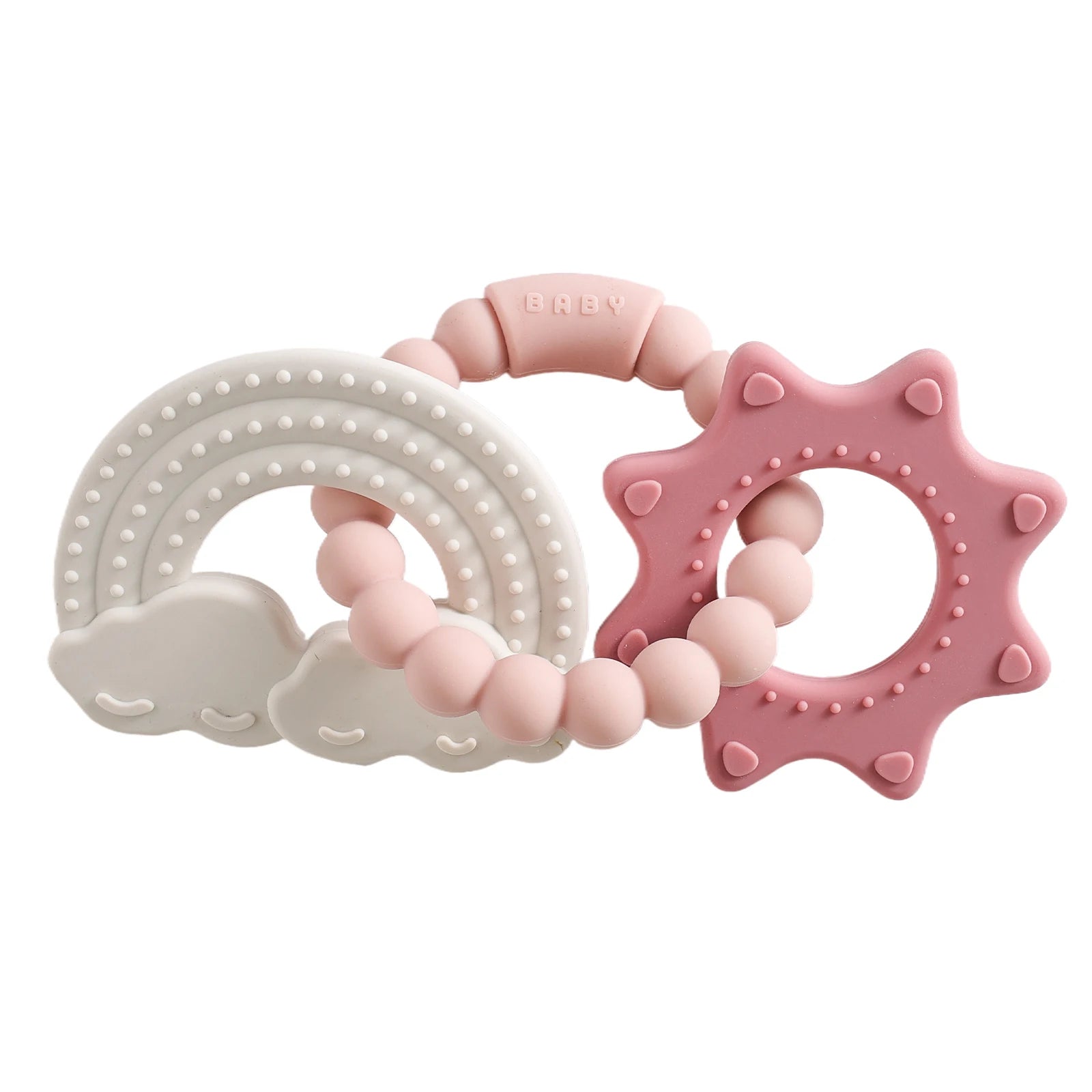 1pc Silicone Teether,Food Grade Baby 0-12 Toys,ToddlersTeething Ring Sensory Toys,Silicone Planet Teether Bracelet Accessories