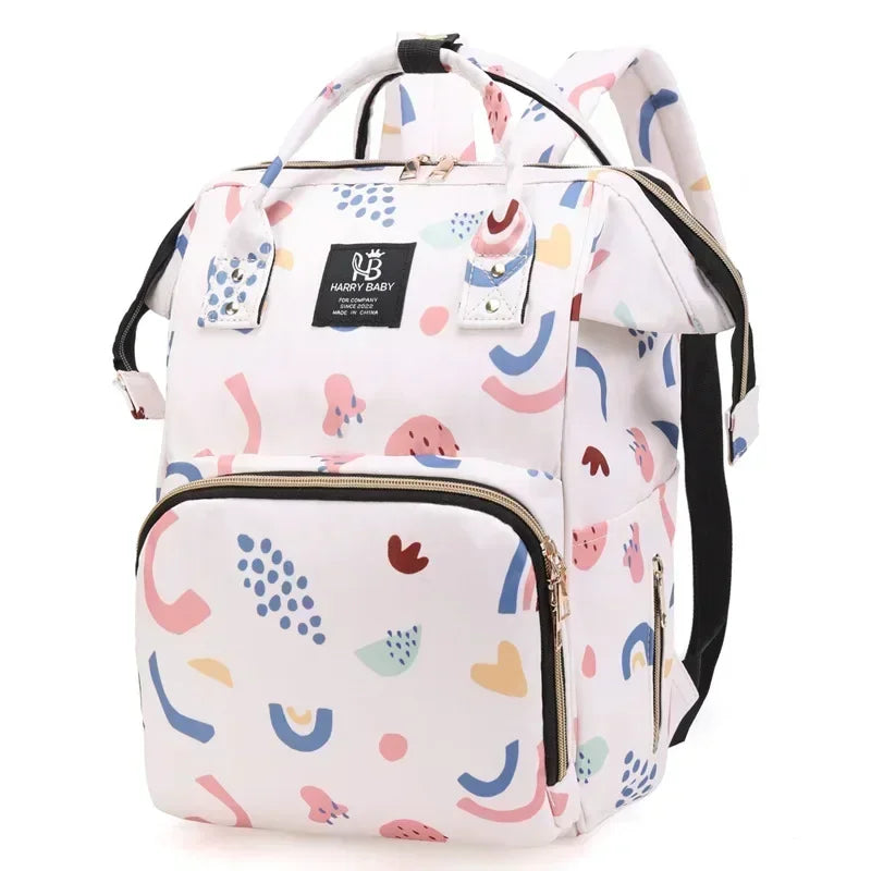 Fashion Print Nappy Backpack Bag Mummy Large Capacity Bag Mom Baby Multi-function Outdoor Travel Diaper Bags for Baby Care Stuff