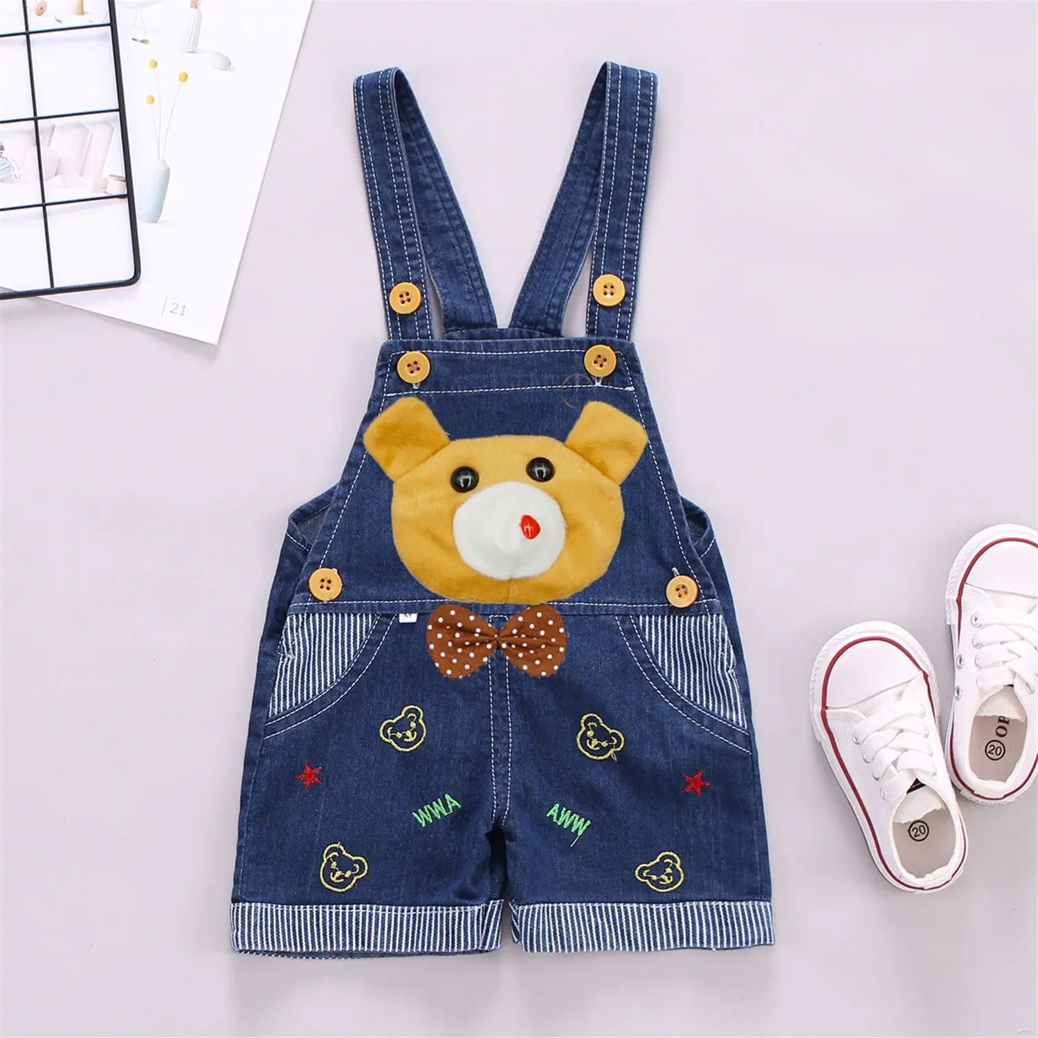 Baby jeans, ages 0-2, jumpsuit, shoulder strap, jumpsuit shorts, denim shorts, suspender pants, shoulder strap shorts