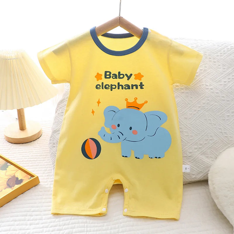 2024 Infant Toddler Crawling Clothes Cotton Summer Boys Girls Thin Male Baby Female Short-sleeved Romper suit Children's Onesie