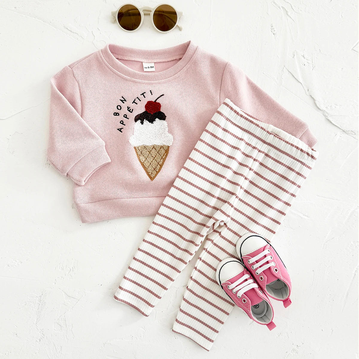 Newborn Girl Clothes Autumn Infant Outfit Sets Long Sleeve 2Pcs Pink Baby Kids Children Clothes Tracksuit Spring Top Pants