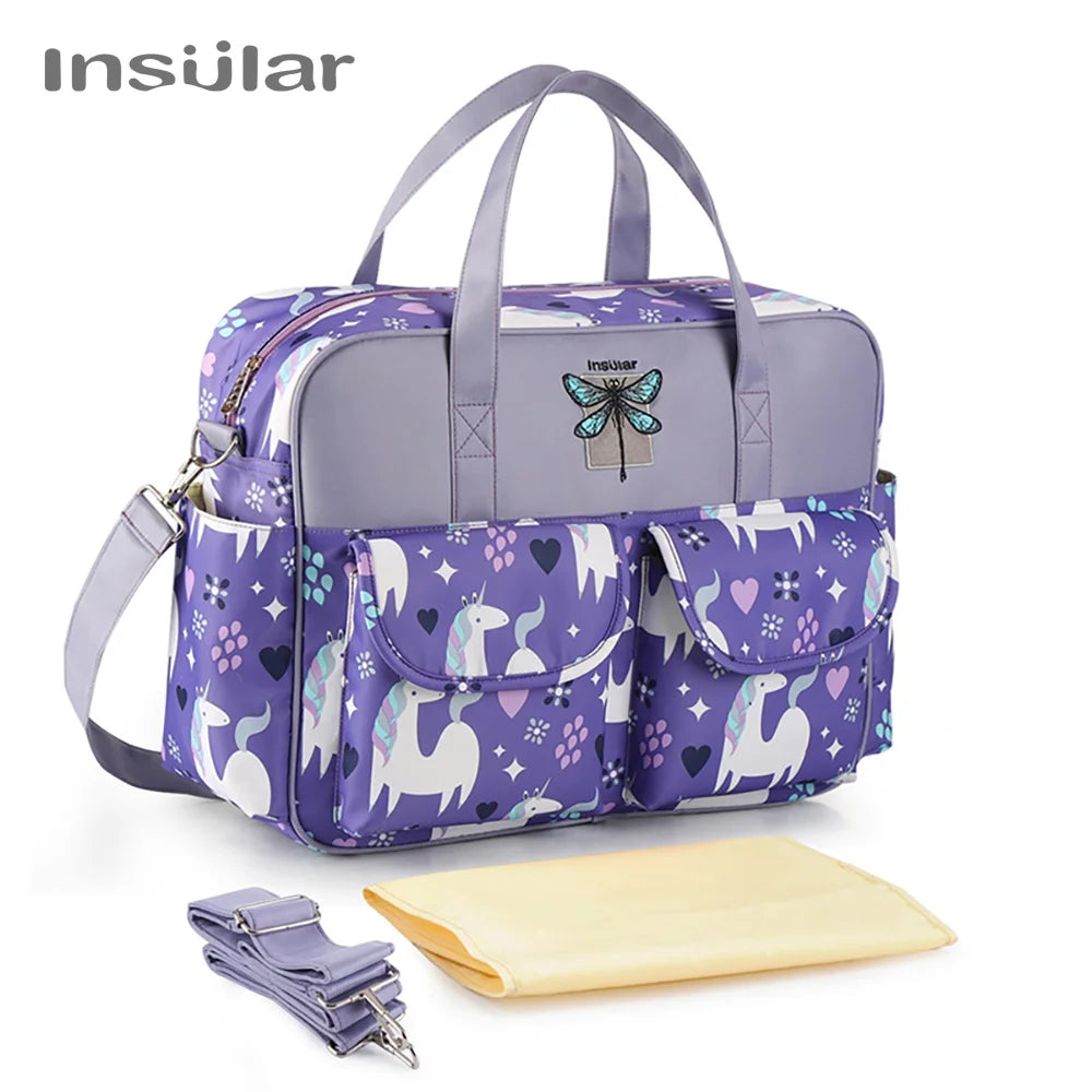 Insular Mummy Large Capacity Diaper Stroller Bag Waterproof Outdoor Travel Diaper Maternity Bag Baby Nappy Travel Changing Bags