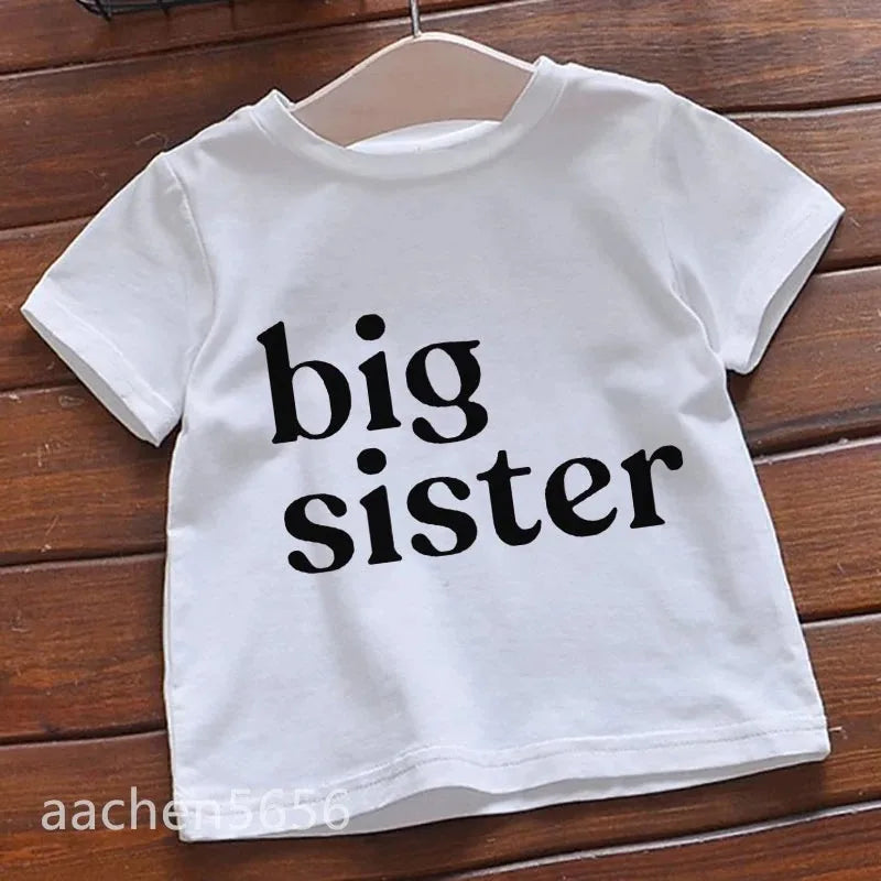 Big Brother Big Sister Kids Summer Girls & Boys Funny Tshirt Children Print T-shirt Fashion Casual Baby White Clothes