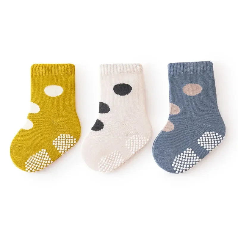 3 Pairs Korean Kids Soft Fashion Cartoon Socks Baby Middle Tube Stockings Long Socks for Infant Toddler Boys Girls Casual Socks