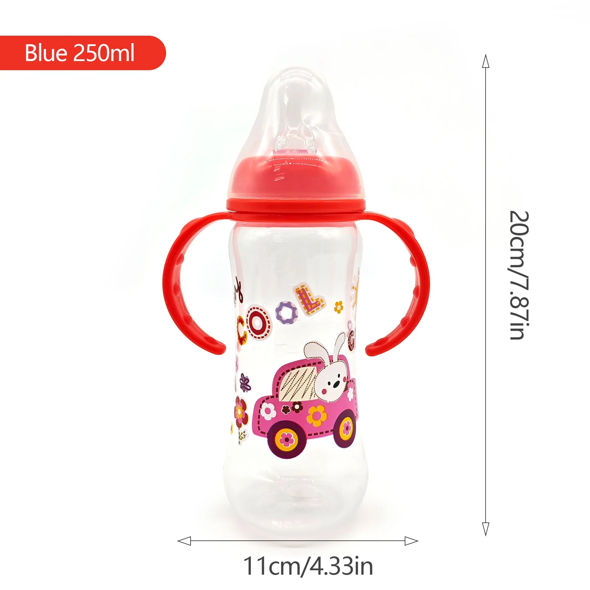 240ml newborn cartoon bottle, BPA-free, cartoon shape baby PP bottle, drop-proof and leak-proof baby feeding bottle