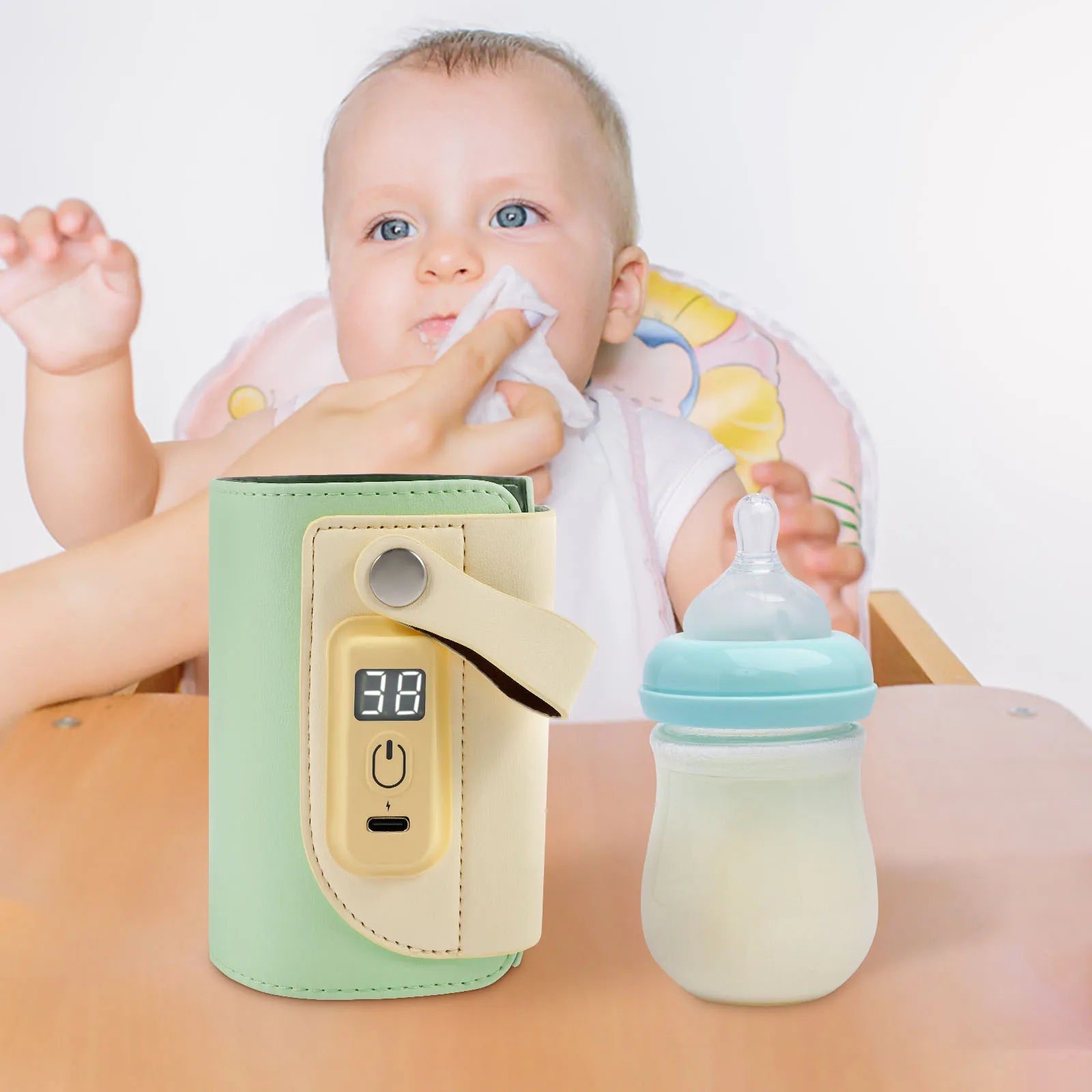 Portable Bottle Warmer USB Baby Milk Bottle Warmer with Temperature Control Newborn Infant Portable Feeding Warmers