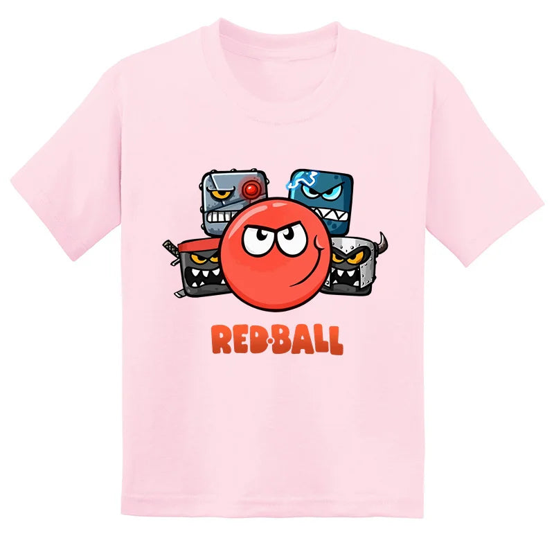 Hot Sale Red Ball 4 Print Cartoon Kids T-shirt Funny Baby Boys Girls Clothes Summer Fashion Children Cotton Short Sleeve T shirt