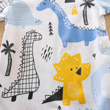 Short Sleeve Print Baby Boys Girls Clothing Cartoon Dinosaur Printed Clothes 0-18 months Newborn Baby Newborn Summer Spring Cool