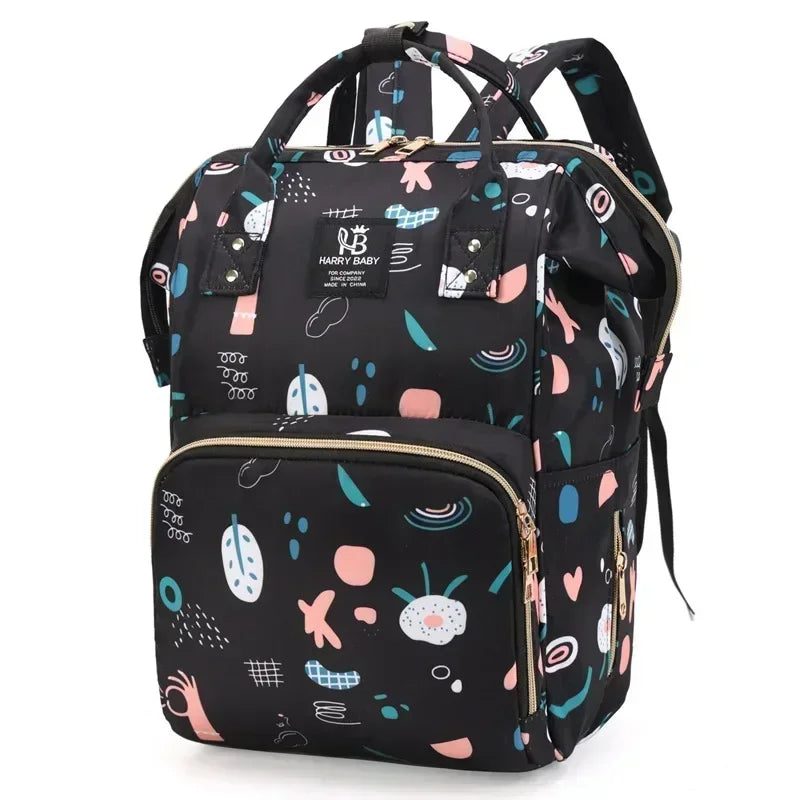 Fashion Print Nappy Backpack Bag Mummy Large Capacity Bag Mom Baby Multi-function Outdoor Travel Diaper Bags for Baby Care Stuff