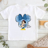 Cartoon Disney Princess Print T-shirts for Children Summer Cotton Short Sleeve Children Clothes Girl Tops