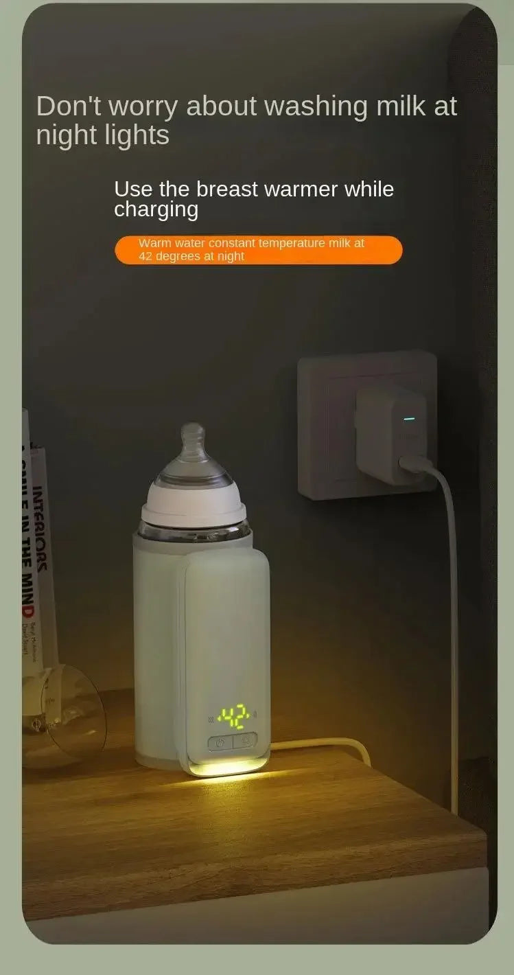 Portable and Fast Night Milk Dispenser Rechargeable Intelligent Constant Temperature Milk Bottle Heating and Insulation Sleeve