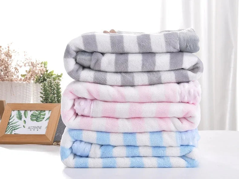 Flannel Baby Blanket Cartoon Embroidery Newborn Receiving Blanket for Children Baby Boy Girl Stroller Cover Bedding Quilts Stuff