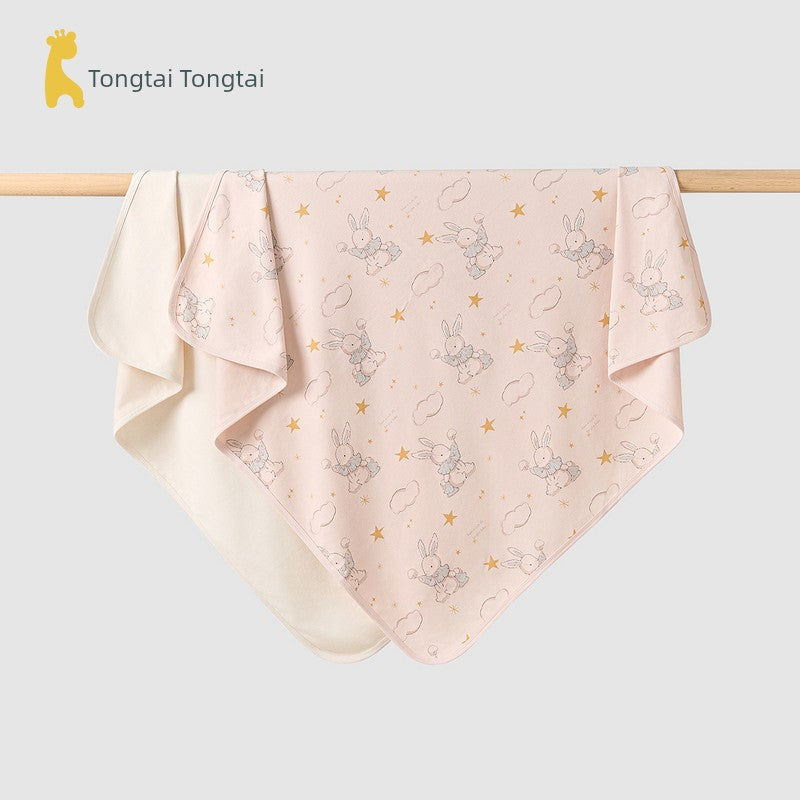 Tongtai Newborn Pure Cotton Baby Swaddle 2-Piece Quilt