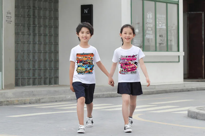 Boys and Girls Short-sleeved T-shirt Summer Wear 2024 New Children's Thin Summer Tops Boys Casual Style Half-sleeved 100-160