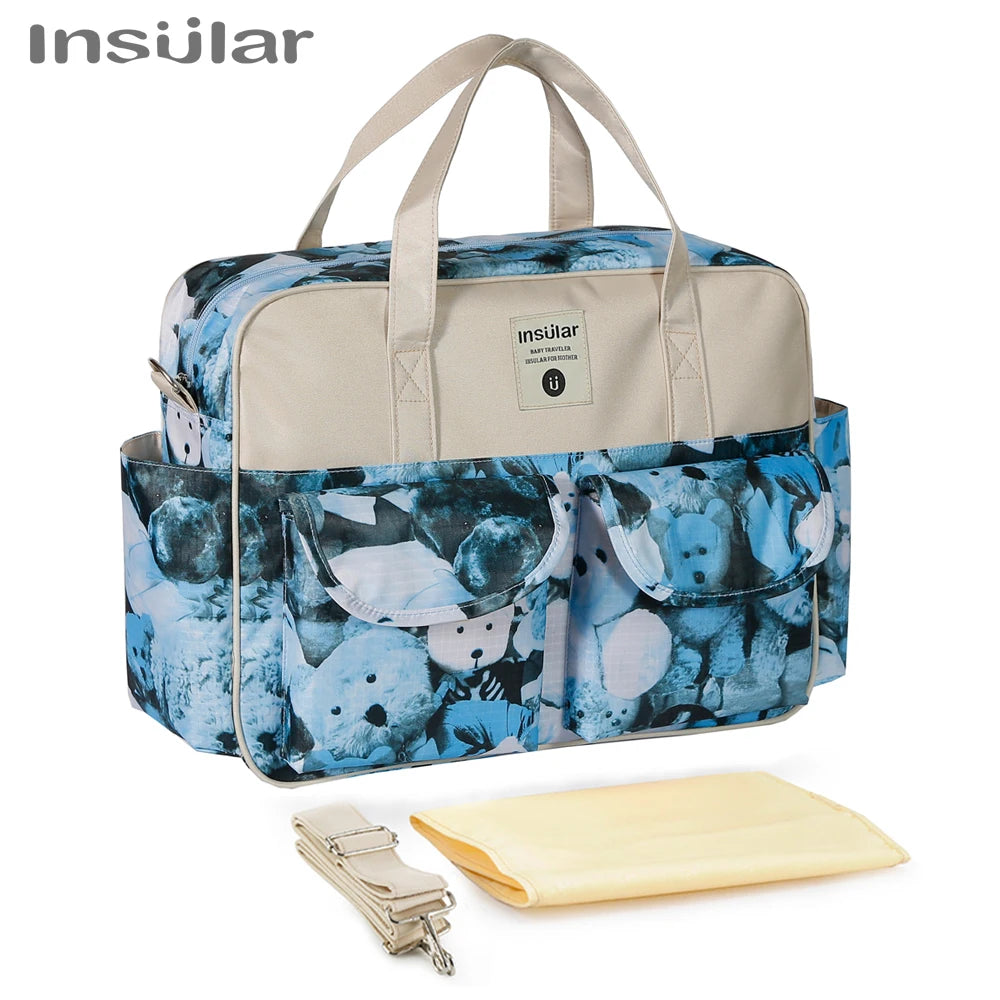 Insular Mummy Large Capacity Diaper Stroller Bag Waterproof Outdoor Travel Diaper Maternity Bag Baby Nappy Travel Changing Bags