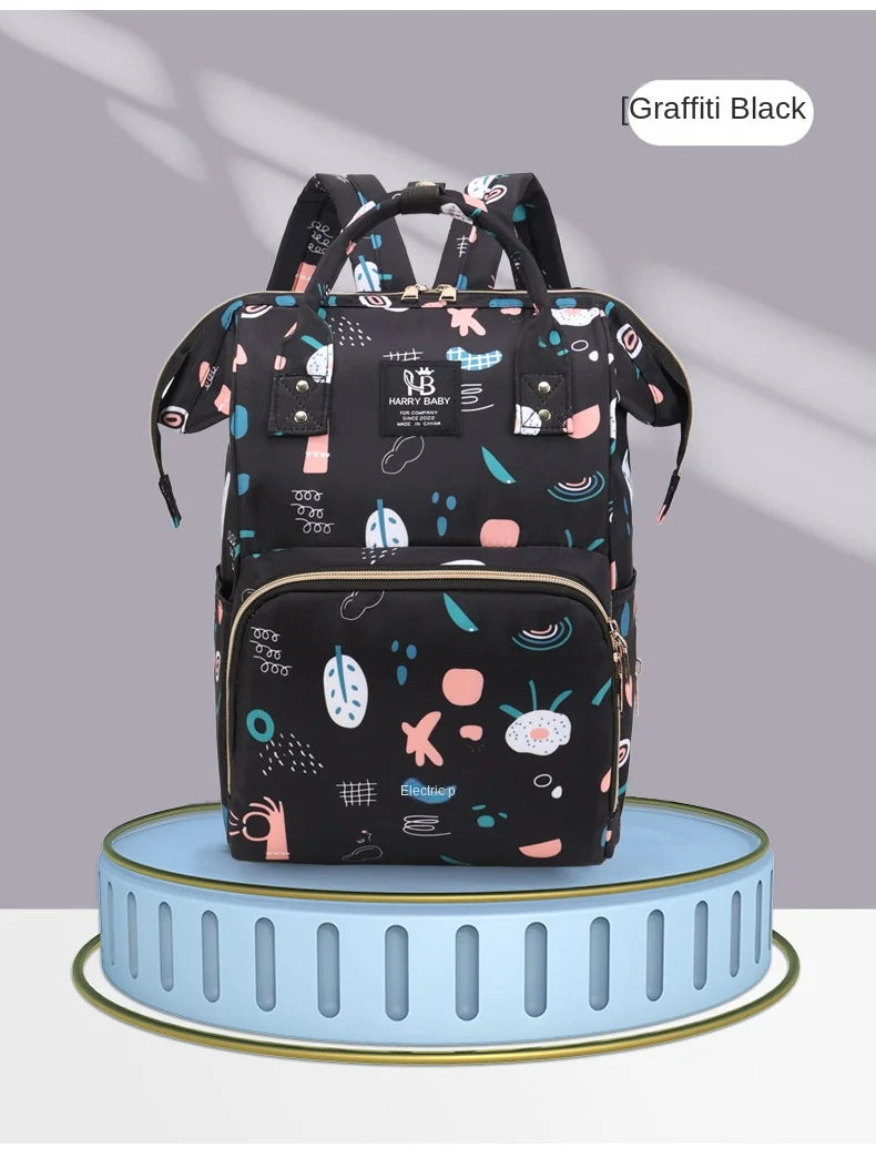 Fashion Print Nappy Backpack Bag Mummy Large Capacity Bag Mom Baby Multi-function Outdoor Travel Diaper Bags for Baby Care Stuff