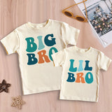 Big Brother Little Brother Family Matching Shirt Boys Summer T-shirt Kids Retro Short Sleeve Tops Outfit  Sibling Shirts Clothes