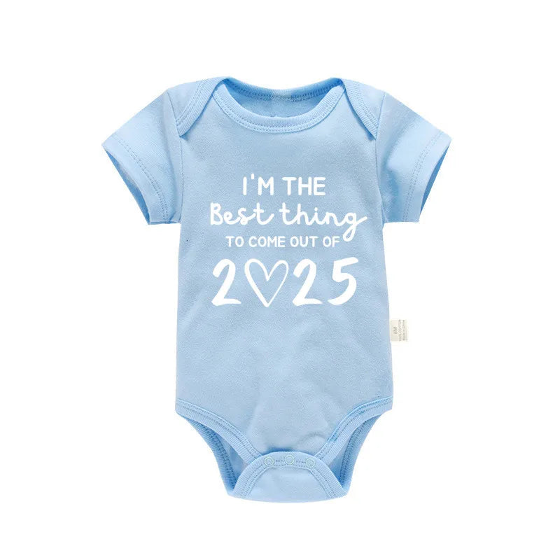 I'm the Best Thing 2025 Newborn Baby Clothes White Cotton Summer Bodysuits for Infants Short Sleeve Boys Girls Romper