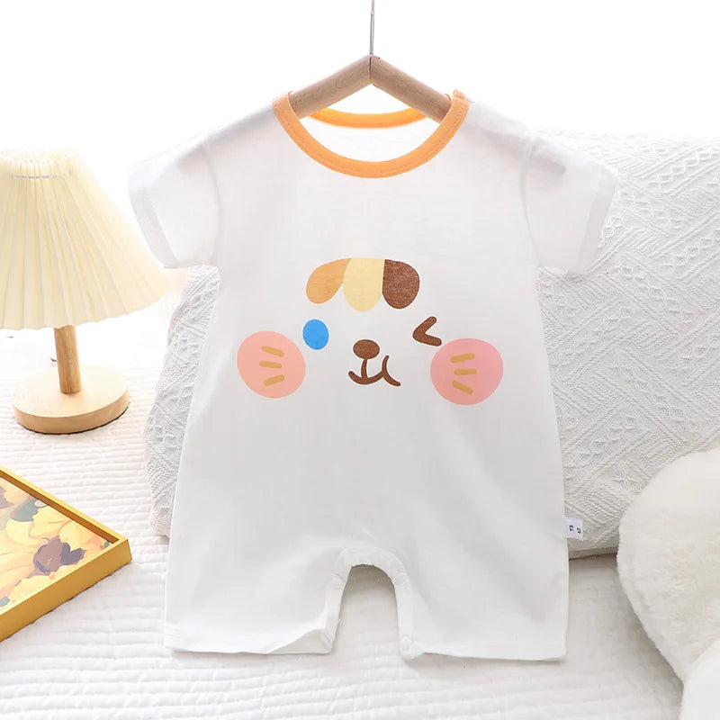 2024 Infant Toddler Crawling Clothes Cotton Summer Boys Girls Thin Male Baby Female Short-sleeved Romper suit Children's Onesie