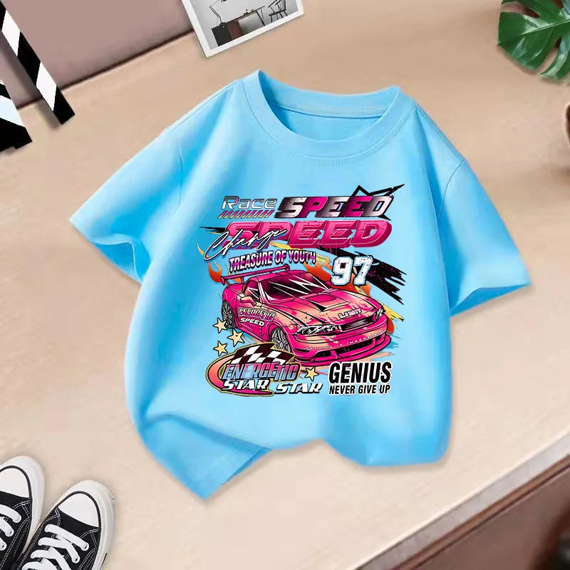 Boys and Girls Short-sleeved T-shirt Summer Wear 2024 New Children's Thin Summer Tops Boys Casual Style Half-sleeved 100-160