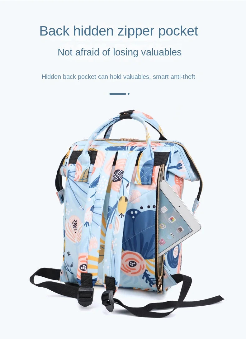 Fashion Print Nappy Backpack Bag Mummy Large Capacity Bag Mom Baby Multi-function Outdoor Travel Diaper Bags for Baby Care Stuff