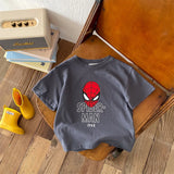 Hot Selling Cartoon Baby Boy And Girl T-shirts In 2024 Summer Round Neck Loose Short Sleeves Spider Man Printed Fashion Top