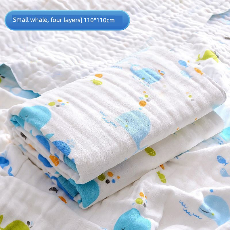 Baby Gauze Bath Towel Newborn Baby Soft Pure Cotton All Cotton Class a Towel Absorbent Summer New Arrival Children's Blankets