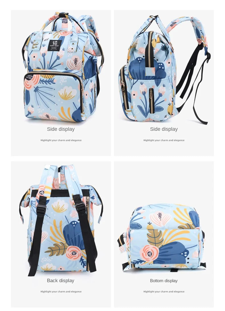 Fashion Print Nappy Backpack Bag Mummy Large Capacity Bag Mom Baby Multi-function Outdoor Travel Diaper Bags for Baby Care Stuff