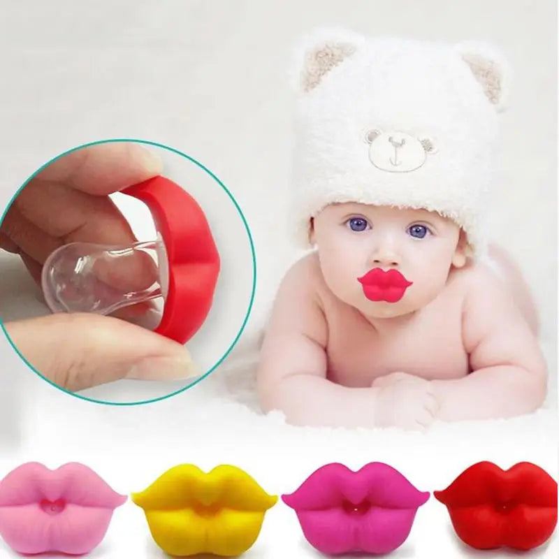 2023 Silicone Funny Nipple Mustache Pacifier Baby Soother Toddler Orthodontic Nipples Red Kiss Lips Teether Baby Feeding