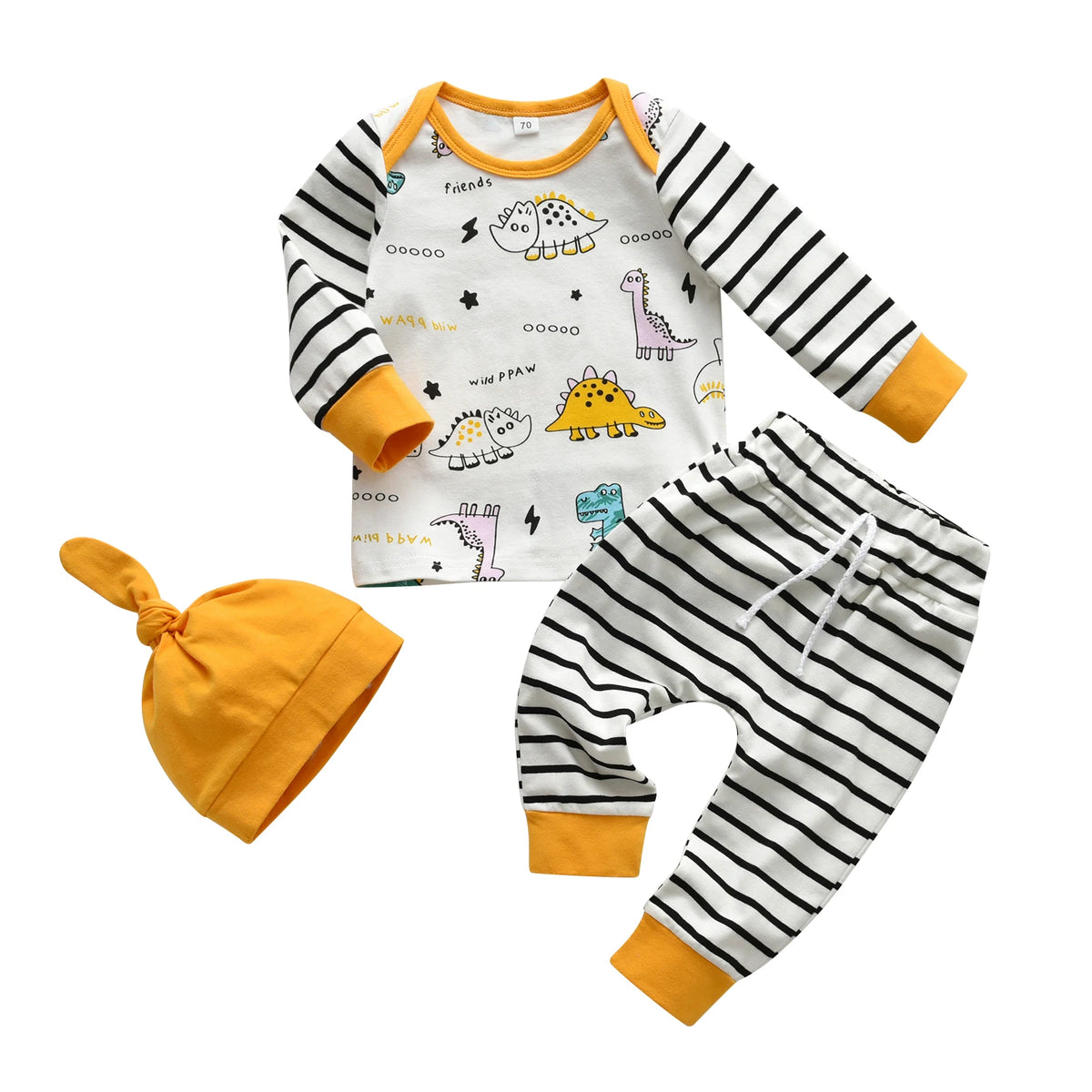 Kukitty Newborn Baby Boy Clothing Toddler Boy Clothes New Print Long Sleeve Tops Pants 3pcs Sets Baby Spring Infants Outfit