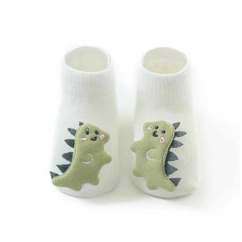 Cute Baby Boy Girl Socks Kids Dinosaur/fox Newborn Cheap Stuff Anti Slip Sokken for 0-3years Bebe Infant Toddlder Floor Socks