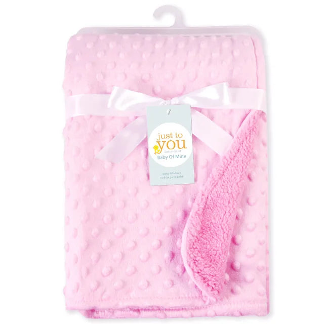 Baby Blanket & Swaddling Thermal Soft Fleece Blanket Winter Solid Bedding Set Cotton Quilt Infant Bedding Swaddle Newborn