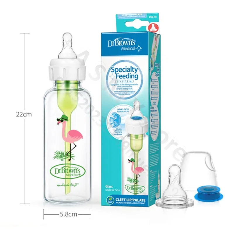 Dr. Brown's newborn baby bottle with valve / anti-colic /250ML PP bottle /250ML Glass bottle/Special bottles for hare-lip babies