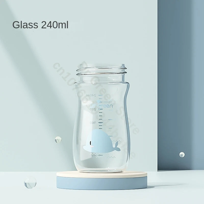 Dr.Green  Wide Mouth Baby Bottle body Inverted Bottle Body Glass/PPSU material 150mL/240mL/300mL High temperature resistant